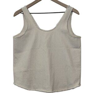 Hackwith Design House Cream Raw Edge Reversible Tank Size S